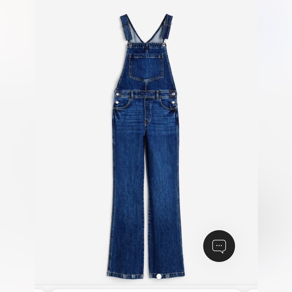 H&M Flared Denim Overalls NWOT - Picture 7 of 15